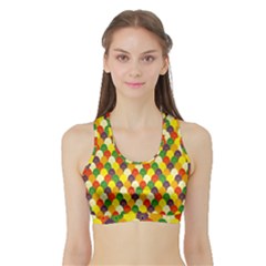 Flower Floral Sunflower Color Rainbow Yellow Purple Red Green Sports Bra With Border by Mariart