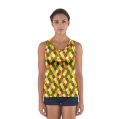 Flower Floral Sunflower Color Rainbow Yellow Purple Red Green Women s Sport Tank Top  by Mariart
