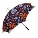 Bright Colorful Busy Large Retro Floral Flowers Pattern Wallpaper Background Straight Umbrellas View2