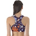 Bright Colorful Busy Large Retro Floral Flowers Pattern Wallpaper Background Sports Bra View2