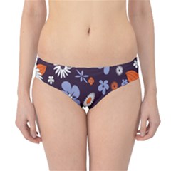 Bright Colorful Busy Large Retro Floral Flowers Pattern Wallpaper Background Hipster Bikini Bottoms