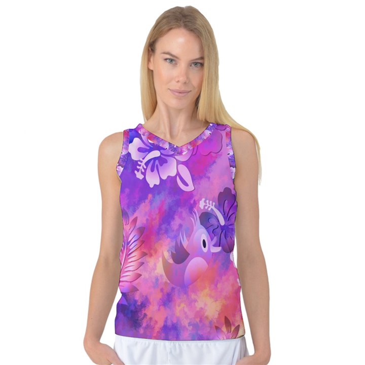 Littie Birdie Abstract Design Artwork Women s Basketball Tank Top