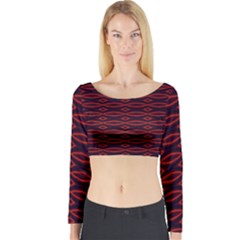Repeated Tapestry Pattern Abstract Repetition Long Sleeve Crop Top by Nexatart