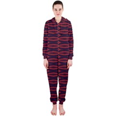 Repeated Tapestry Pattern Abstract Repetition Hooded Jumpsuit (ladies) 