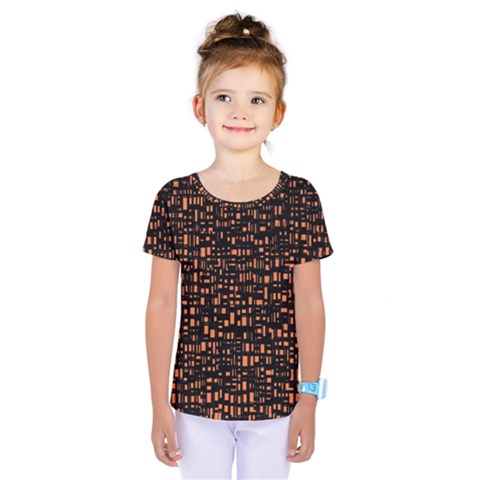 Brown Box Background Pattern Kids  One Piece Tee by Nexatart