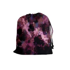 Grunge Purple Abstract Texture Drawstring Pouches (large)  by Nexatart