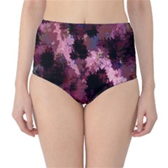 Grunge Purple Abstract Texture High-waist Bikini Bottoms by Nexatart