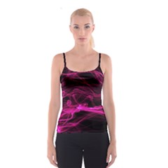 Abstract Pink Smoke On A Black Background Spaghetti Strap Top