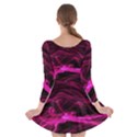 Abstract Pink Smoke On A Black Background Long Sleeve Skater Dress View2