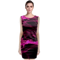 Abstract Pink Smoke On A Black Background Sleeveless Velvet Midi Dress by Nexatart