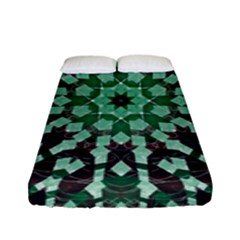 Abstract Green Patterned Wallpaper Background Fitted Sheet (full/ Double Size)