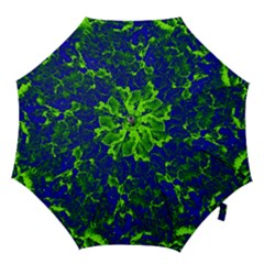 Abstract Green And Blue Background Hook Handle Umbrellas (Large)
