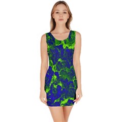 Abstract Green And Blue Background Sleeveless Bodycon Dress