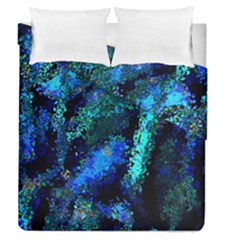 Underwater Abstract Seamless Pattern Of Blues And Elongated Shapes Duvet Cover Double Side (queen Size) by Nexatart
