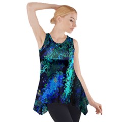 Underwater Abstract Seamless Pattern Of Blues And Elongated Shapes Side Drop Tank Tunic by Nexatart