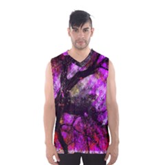 Pink Abstract Tree Men s Basketball Tank Top by Nexatart