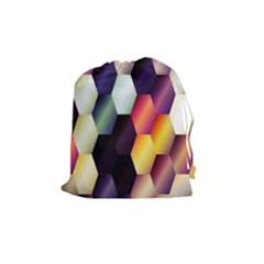 Colorful Hexagon Pattern Drawstring Pouches (medium)  by Nexatart