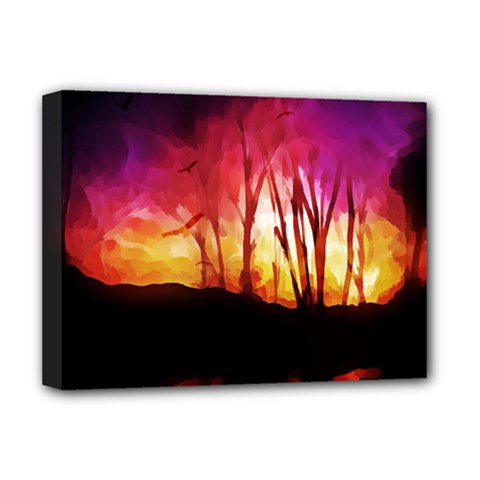 Fall Forest Background Deluxe Canvas 16  X 12   by Nexatart