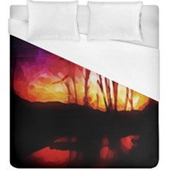 Fall Forest Background Duvet Cover (King Size)