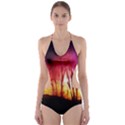Fall Forest Background Cut-Out One Piece Swimsuit View1