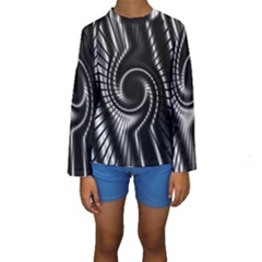 Abstract Background Resembling To Metal Grid Kids  Long Sleeve Swimwear