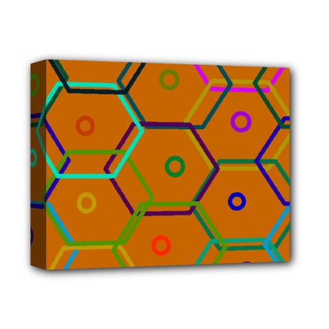 Color Bee Hive Color Bee Hive Pattern Deluxe Canvas 14  X 11  by Nexatart