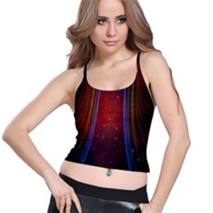 Bright Background With Stars And Air Curtains Spaghetti Strap Bra Top by Nexatart