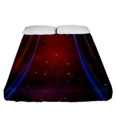 Bright Background With Stars And Air Curtains Fitted Sheet (queen Size)