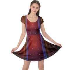 Bright Background With Stars And Air Curtains Cap Sleeve Dresses by Nexatart