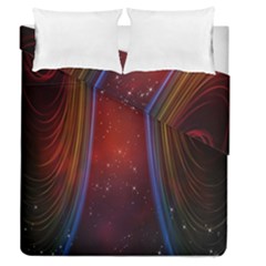 Bright Background With Stars And Air Curtains Duvet Cover Double Side (queen Size) by Nexatart