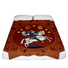 Coat Of Arms Of Republic Of Georgia (1918-1921, 1990-2004) Fitted Sheet (california King Size) by abbeyz71