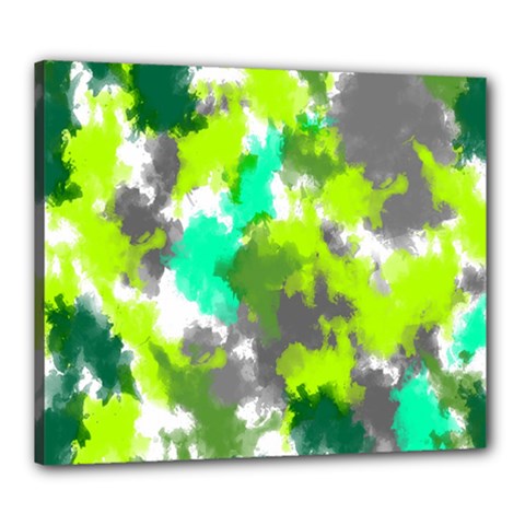 Abstract Watercolor Background Wallpaper Of Watercolor Splashes Green Hues Canvas 24  X 20 