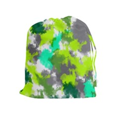 Abstract Watercolor Background Wallpaper Of Watercolor Splashes Green Hues Drawstring Pouches (extra Large)