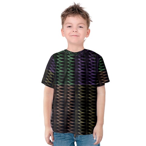 Multicolor Pattern Digital Computer Graphic Kids  Cotton Tee by Nexatart