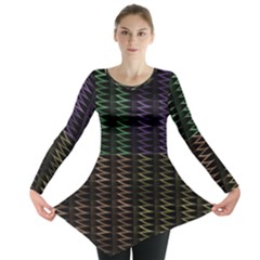 Multicolor Pattern Digital Computer Graphic Long Sleeve Tunic  by Nexatart