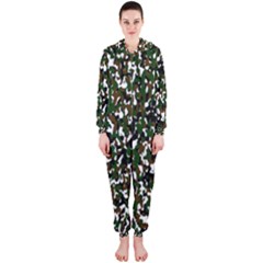 Camouflaged Seamless Pattern Abstract Hooded Jumpsuit (ladies) 