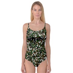 Camouflaged Seamless Pattern Abstract Camisole Leotard 
