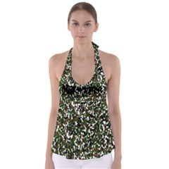 Camouflaged Seamless Pattern Abstract Babydoll Tankini Top by Nexatart