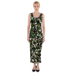 Camouflaged Seamless Pattern Abstract Fitted Maxi Dress by Nexatart