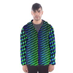 Digitally Created Halftone Dots Abstract Background Design Hooded Wind Breaker (men)
