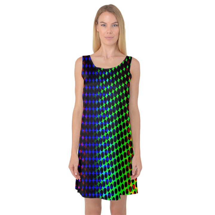 Digitally Created Halftone Dots Abstract Background Design Sleeveless Satin Nightdress