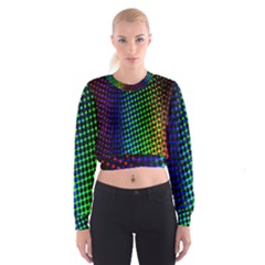 Digitally Created Halftone Dots Abstract Background Design Women s Cropped Sweatshirt by Nexatart
