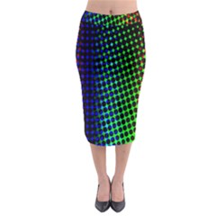 Digitally Created Halftone Dots Abstract Background Design Midi Pencil Skirt by Nexatart