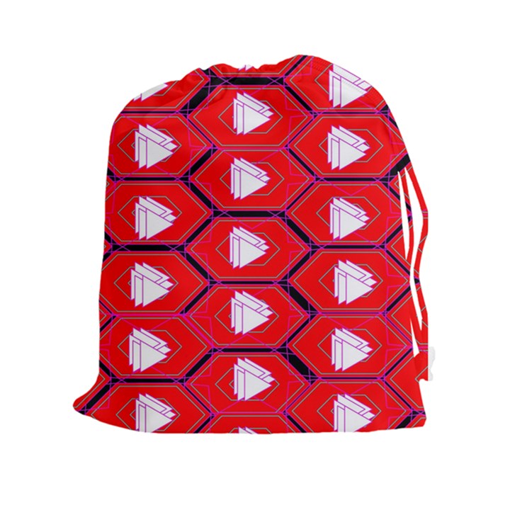 Red Bee Hive Background Drawstring Pouches (XXL)