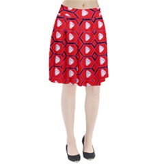 Red Bee Hive Background Pleated Skirt by Nexatart