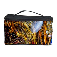 Abstract In Orange Sealife Background Abstract Of Ocean Beach Seaweed And Sand With A White Feather Cosmetic Storage Case by Nexatart