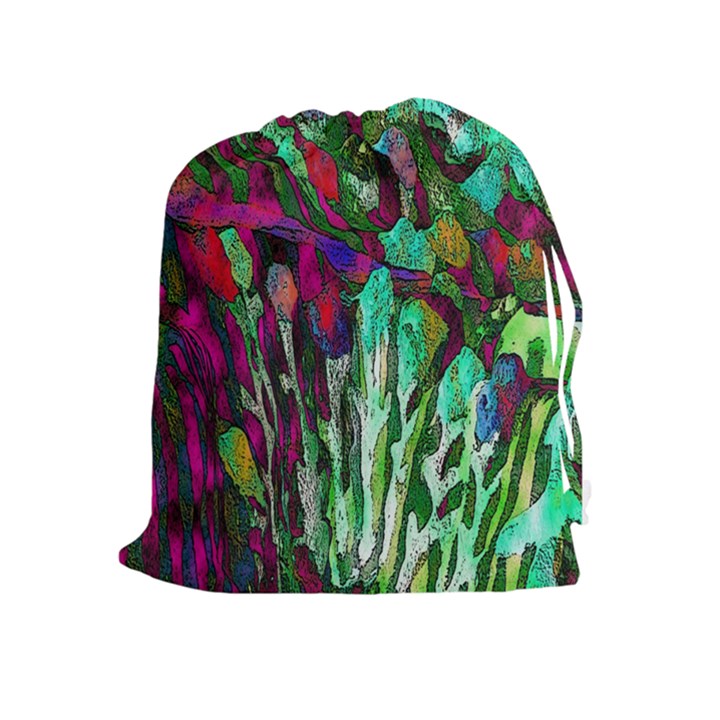 Bright Tropical Background Abstract Background That Has The Shape And Colors Of The Tropics Drawstring Pouches (Extra Large)