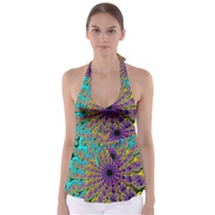 Beautiful Mandala Created With Fractal Forge Babydoll Tankini Top by Nexatart