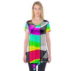 Colors Fadeout Paintwork Abstract Short Sleeve Tunic  by Nexatart