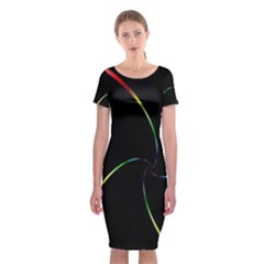 Digital Computer Graphic Classic Short Sleeve Midi Dress